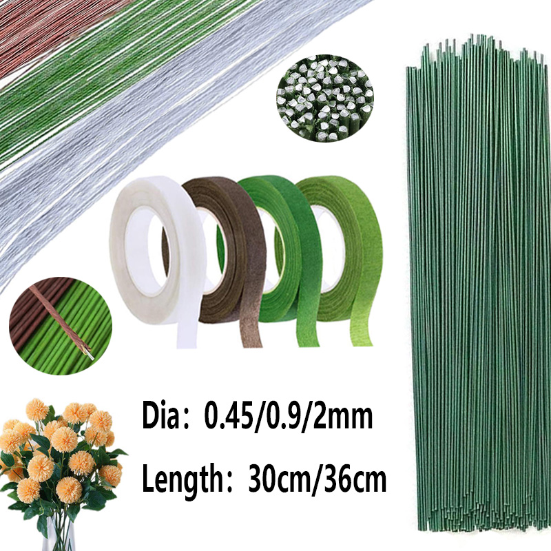 Wire Stem Florist - 22/20 Gauge LightGreen ดอกไม้ลวดลําต้นสําหรับประดิษฐ์ดอกไม้ทํา,Florist ลวด,ดอกไม้สําหรับงานฝีมือ